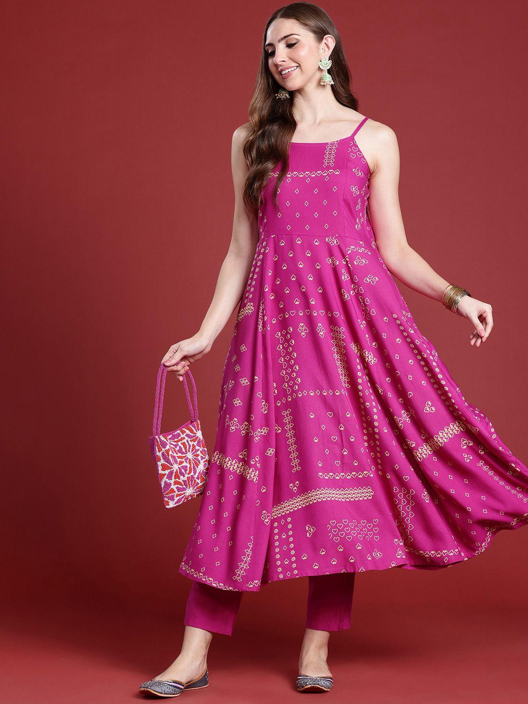 anouk ethnic motifs printed a-line kurta with trousers