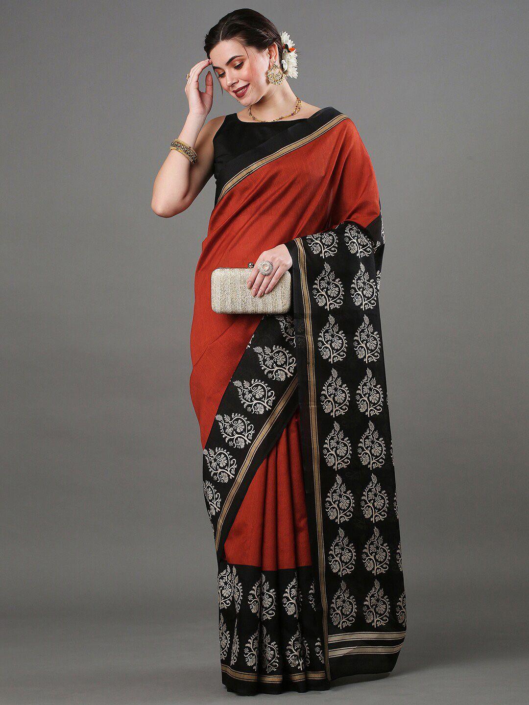 anouk ethnic motifs printed art silk bhagalpuri saree