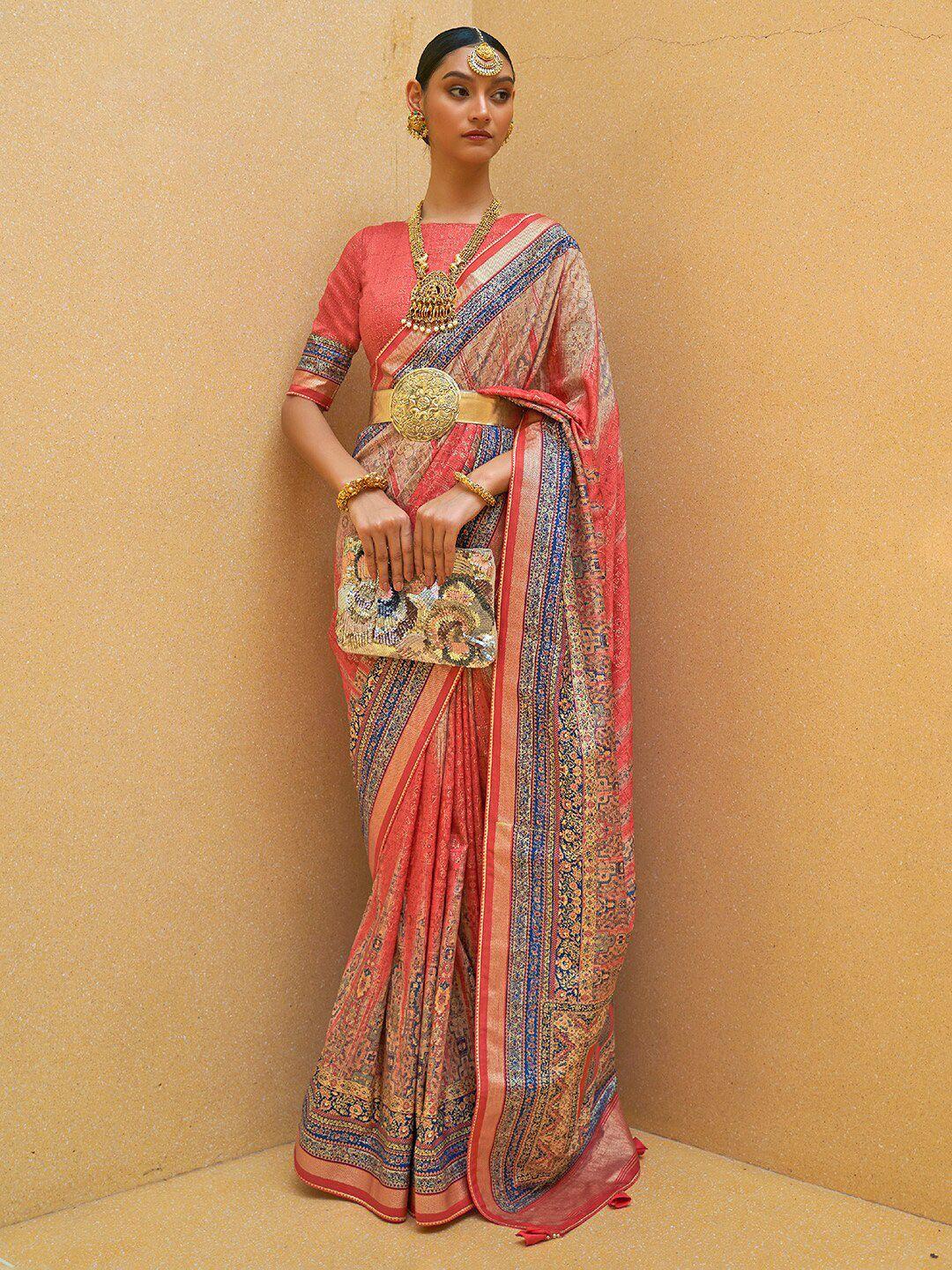 anouk ethnic motifs printed gotta patti bagh saree