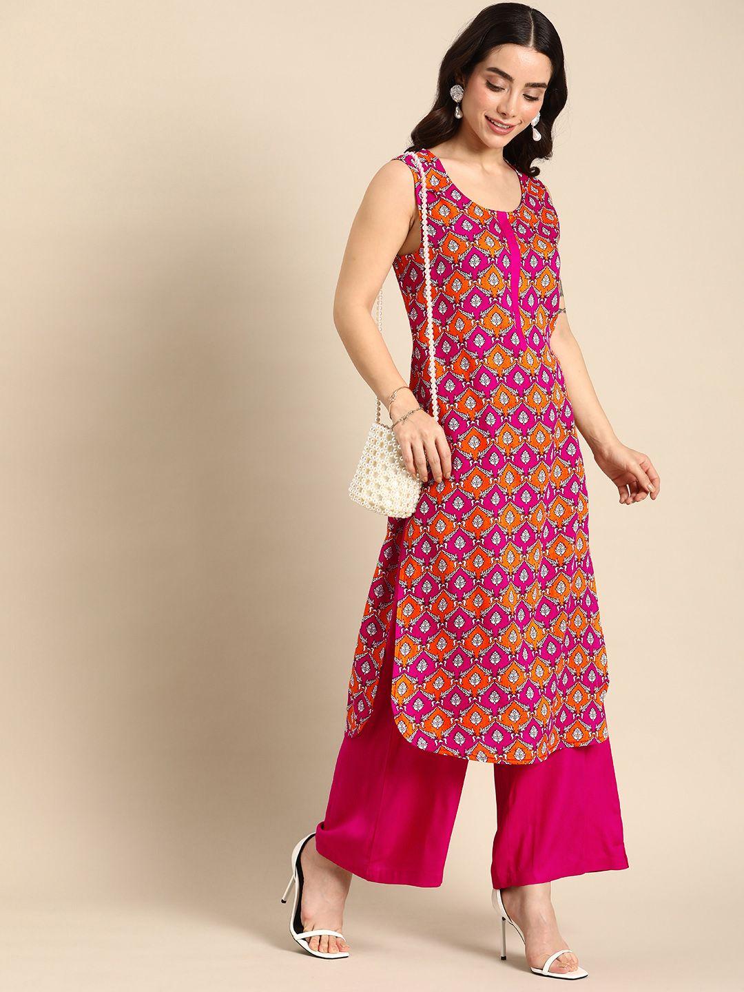 anouk ethnic motifs printed kurta with palazzos