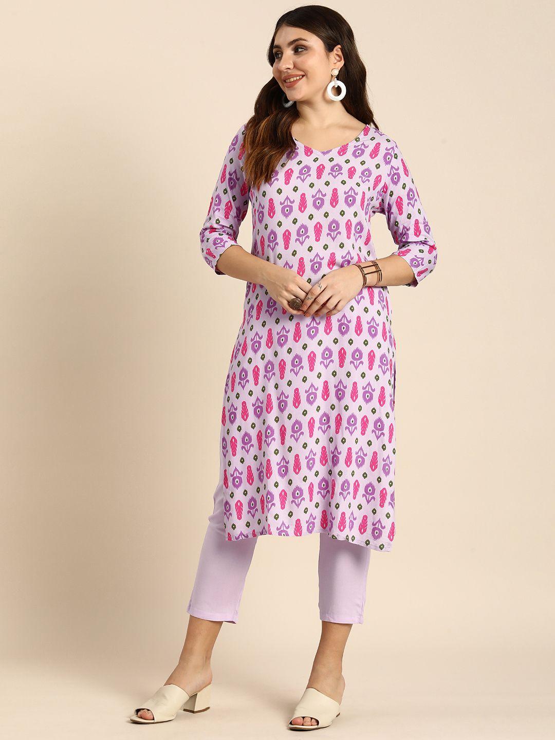 anouk ethnic motifs printed kurta with trousers