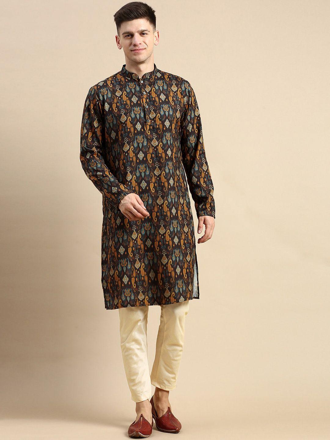 anouk ethnic motifs printed kurta with trousers