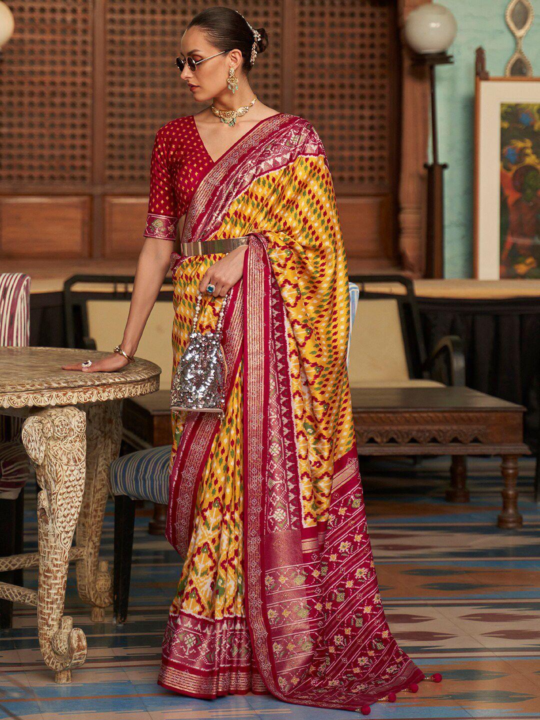 anouk ethnic motifs printed patola saree