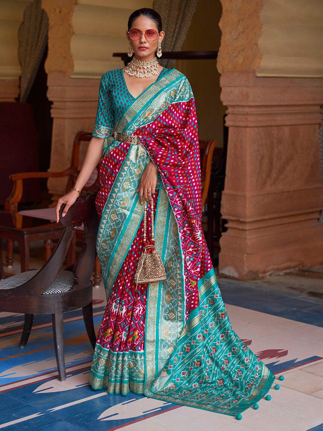 anouk ethnic motifs printed patola saree