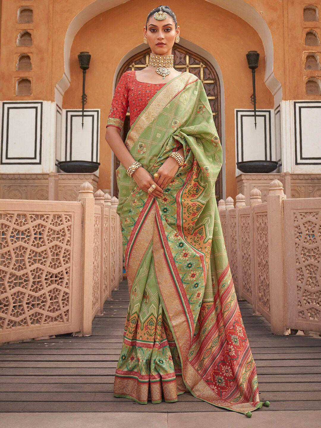 anouk ethnic motifs printed patola saree