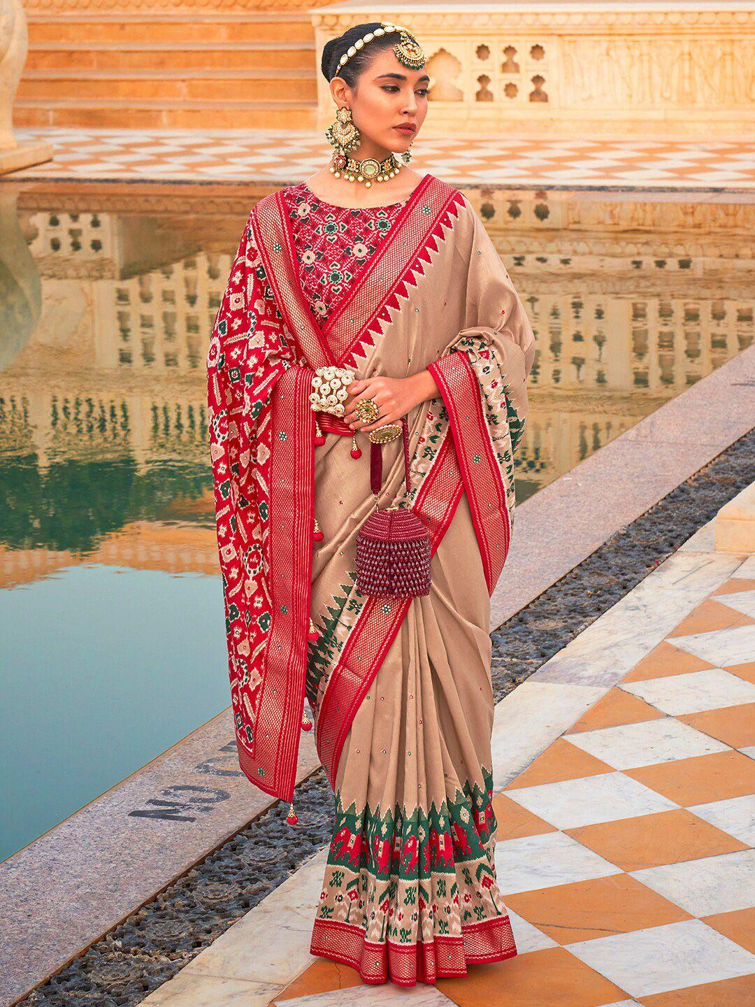 anouk ethnic motifs printed patola saree