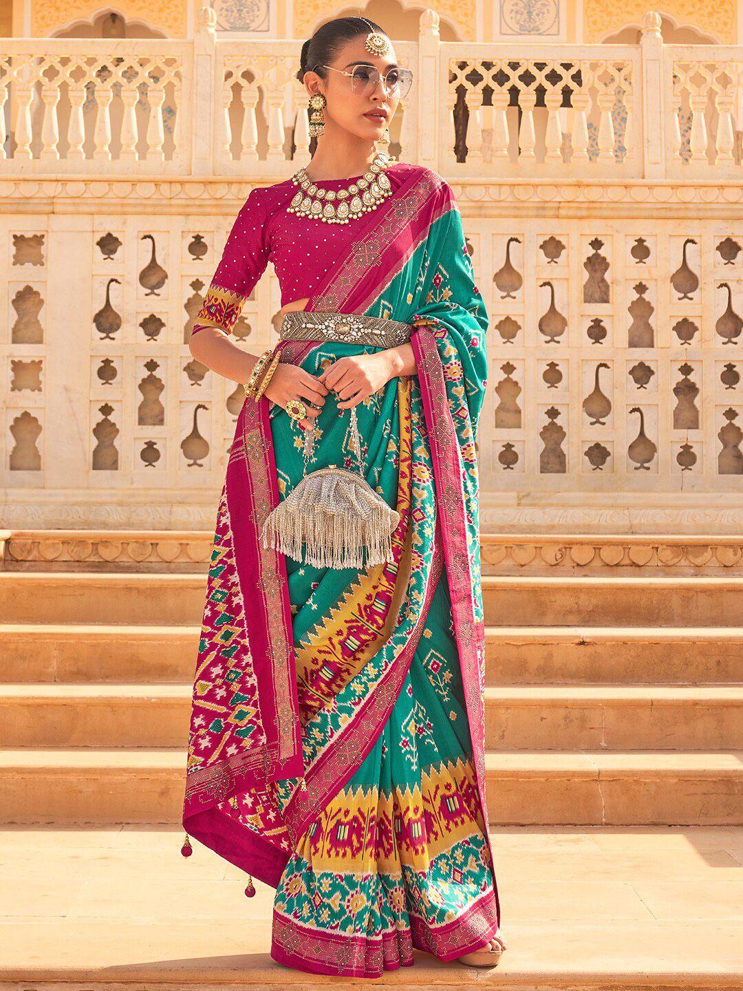 anouk ethnic motifs printed patola saree