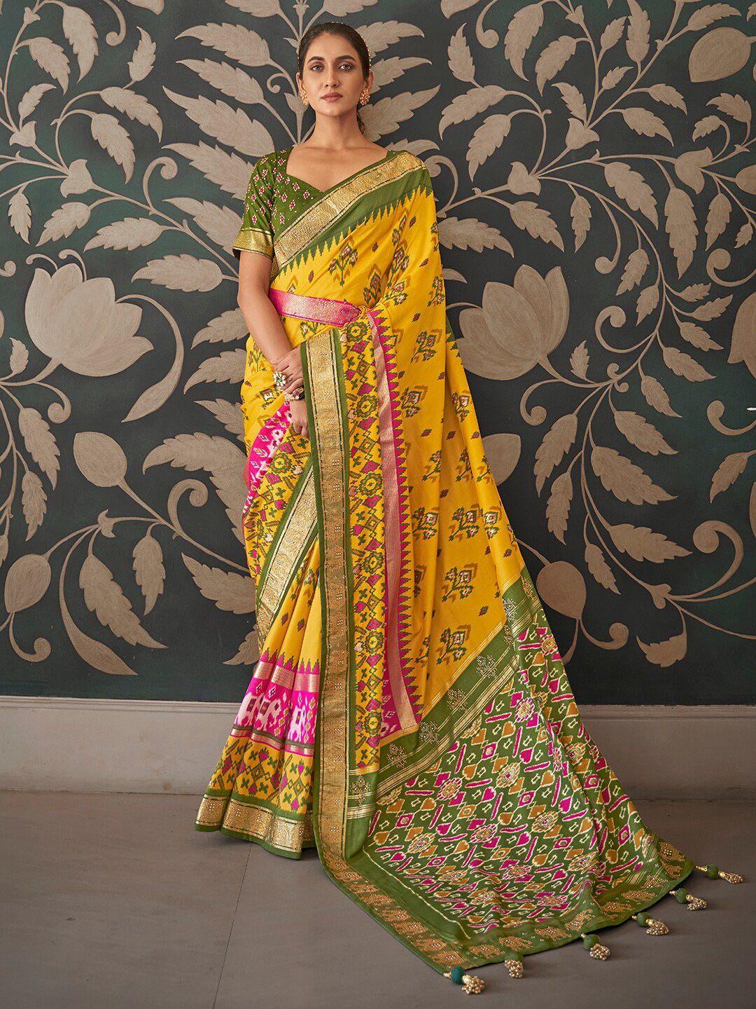 anouk ethnic motifs printed pochampally saree