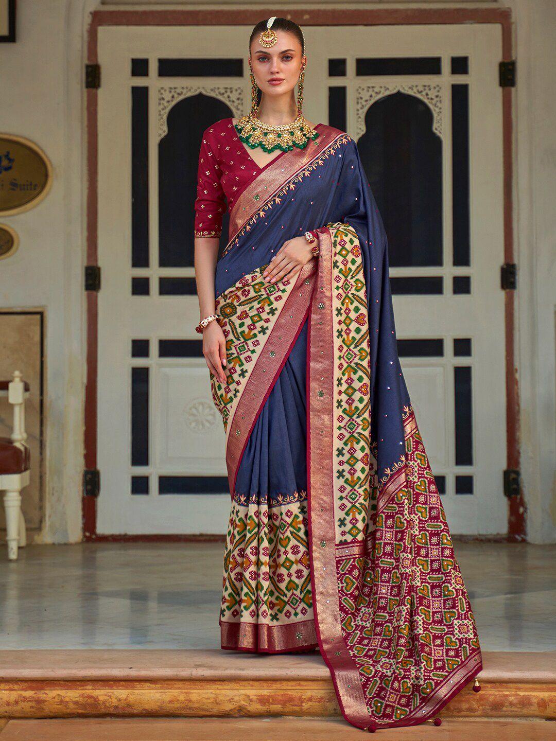 anouk ethnic motifs printed pochampally saree