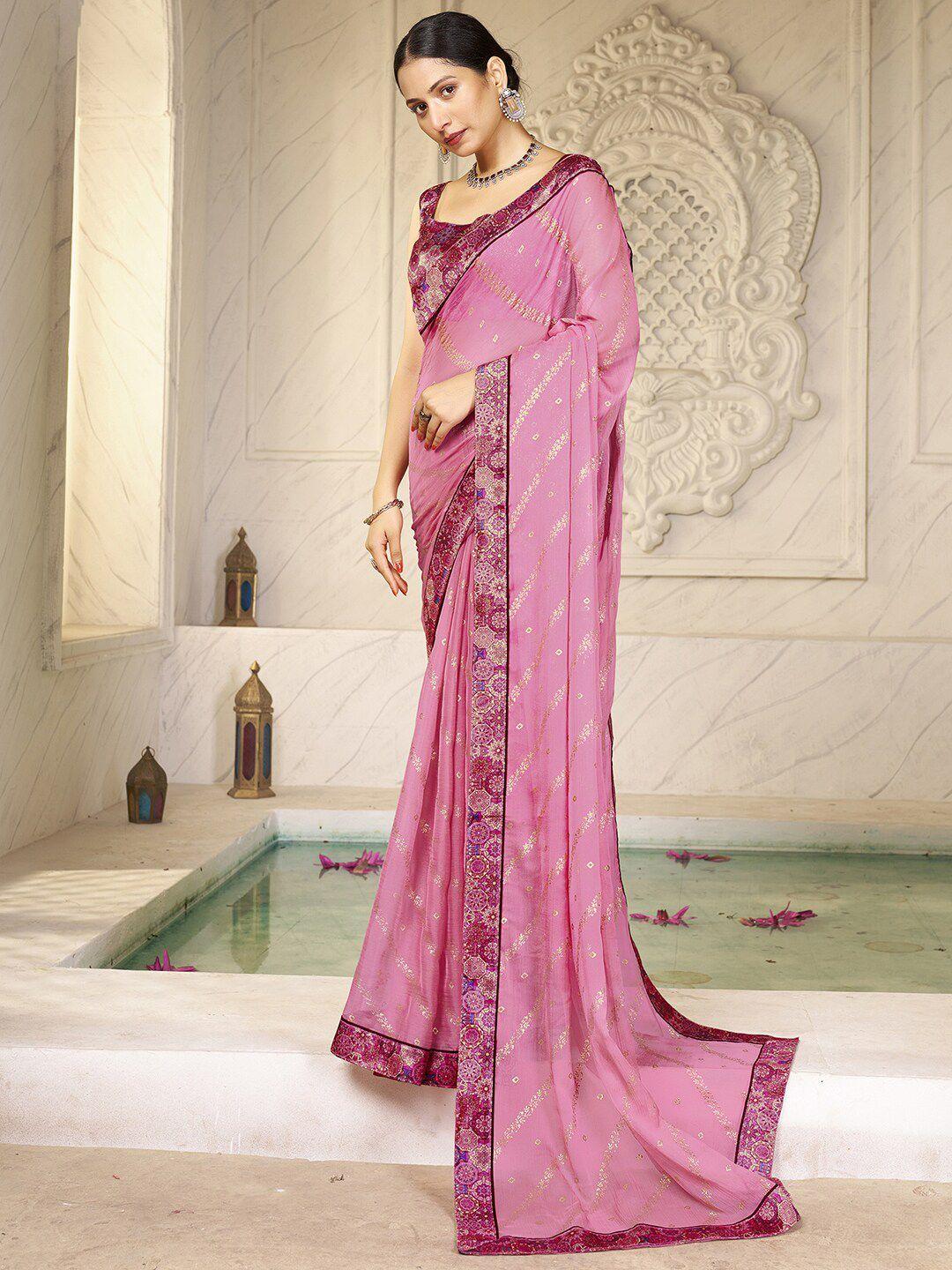 anouk ethnic motifs printed pure chiffon saree