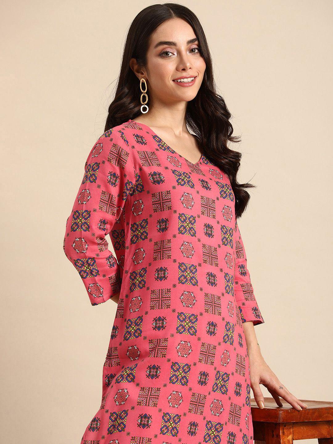 anouk ethnic motifs printed pure cotton kurta