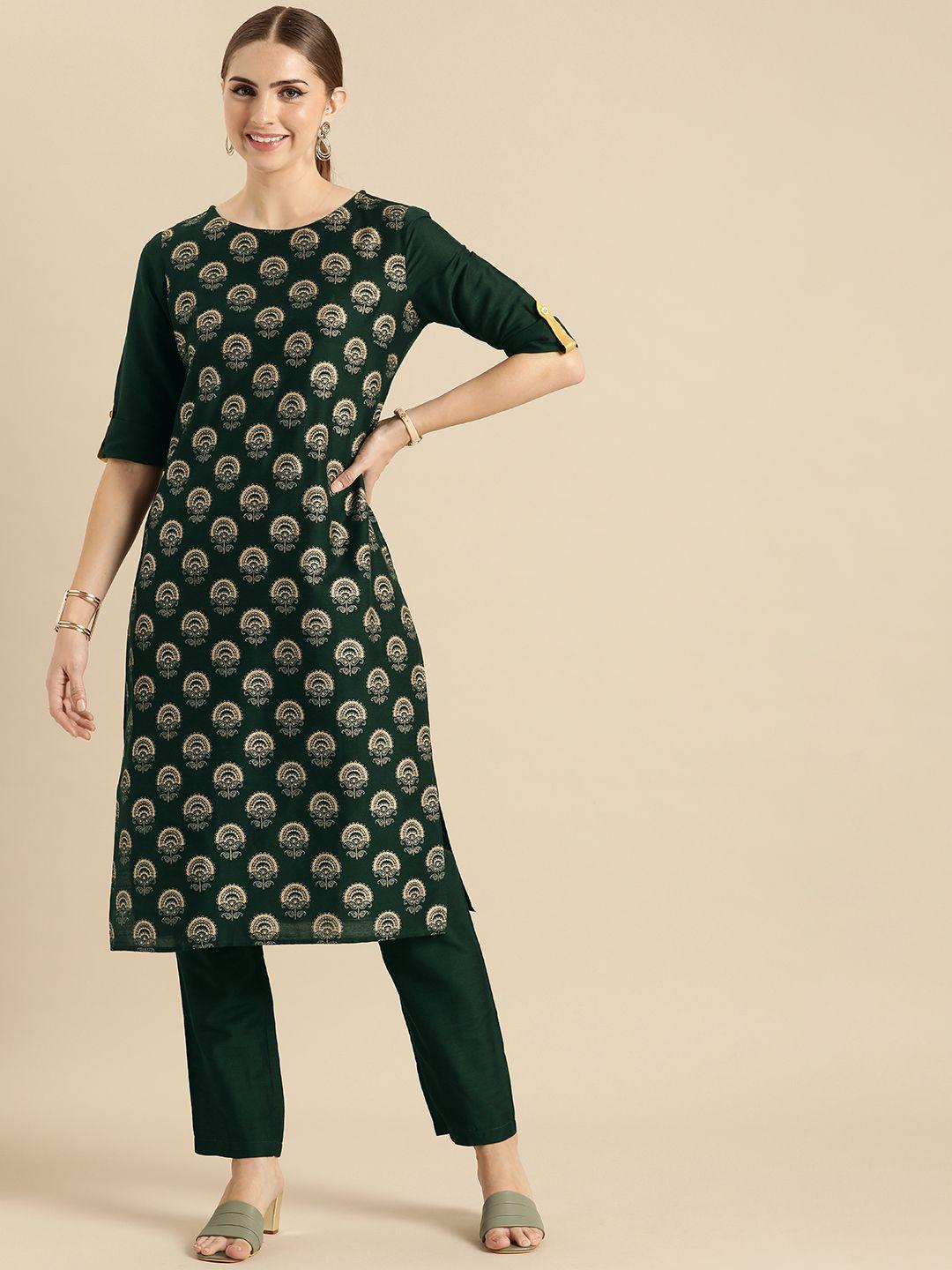 anouk ethnic motifs printed regular kurta with trousers