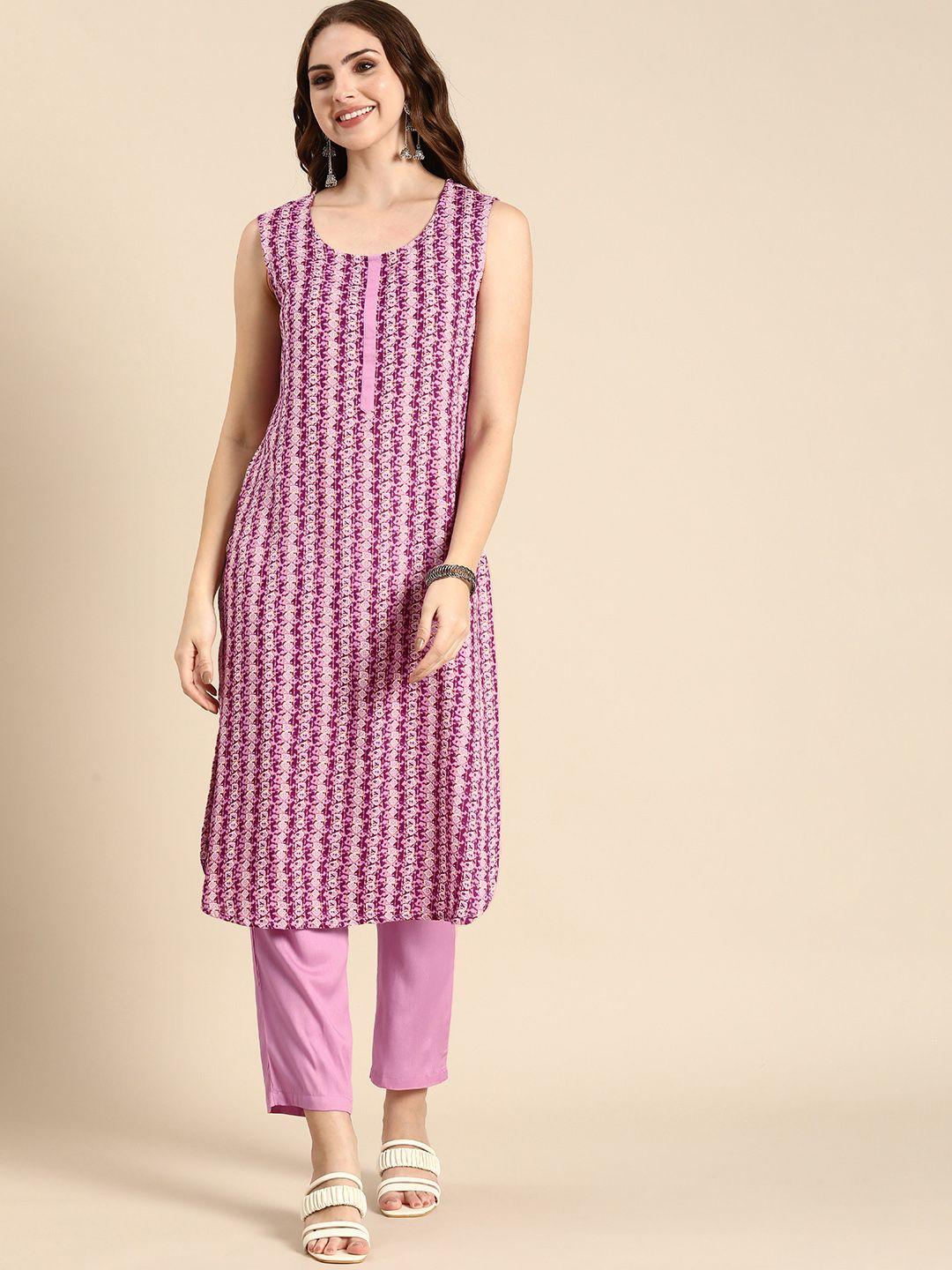 anouk ethnic motifs printed regular kurta with trousers