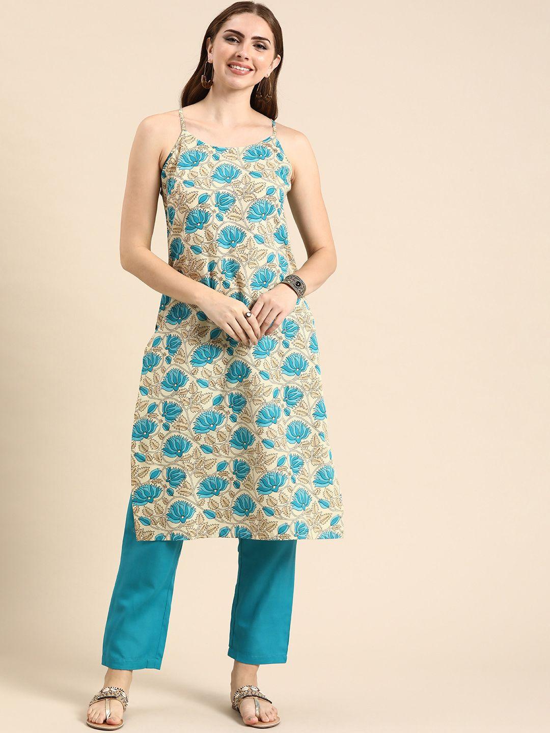 anouk ethnic motifs printed regular kurta with trousers