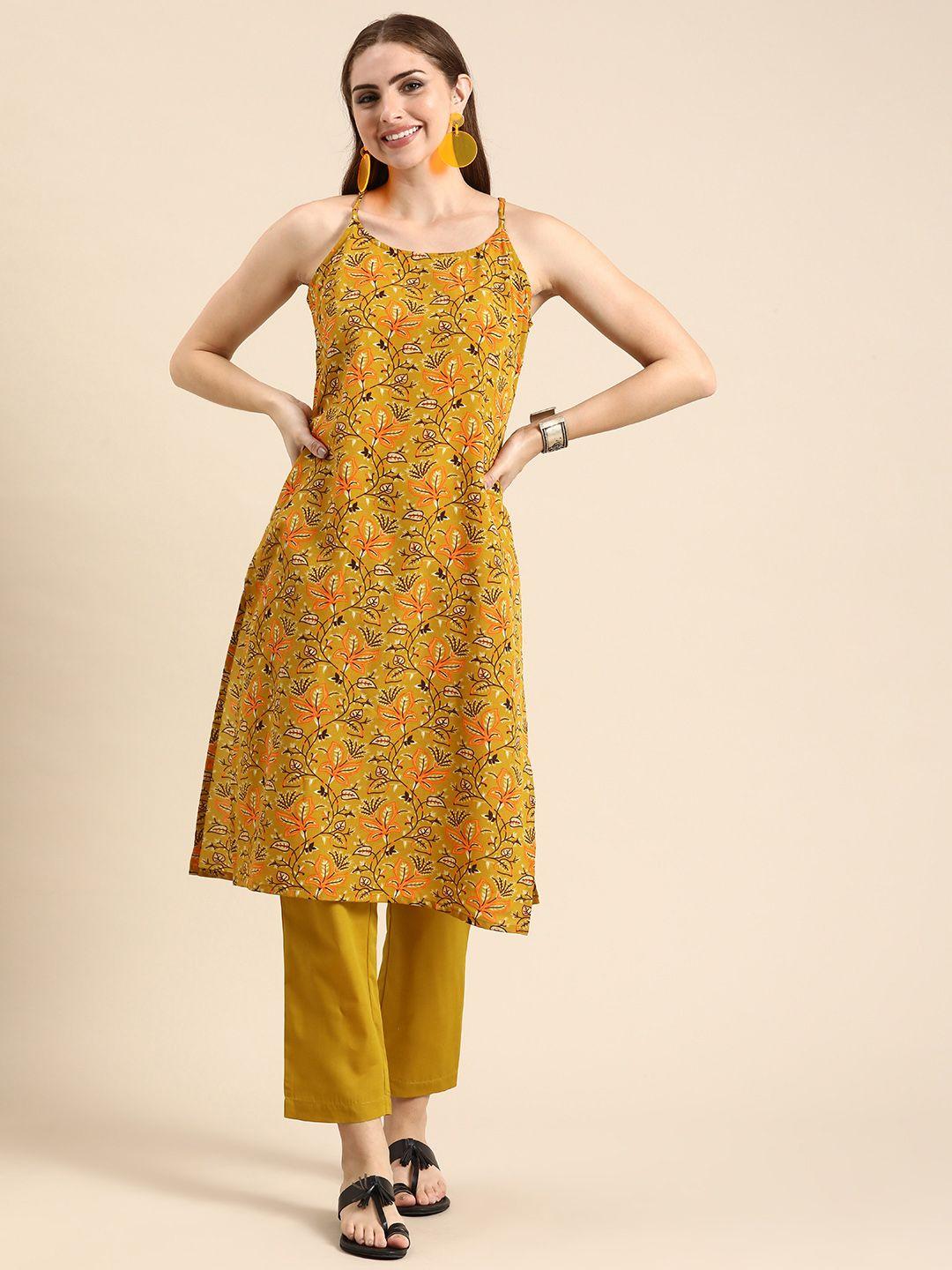 anouk ethnic motifs printed regular kurta with trousers