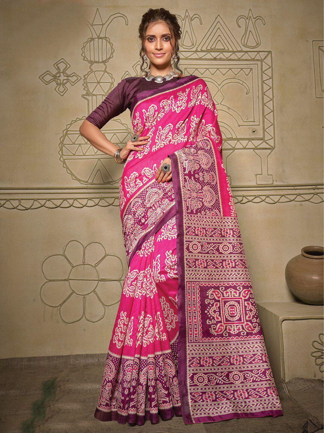 anouk ethnic motifs printed saree