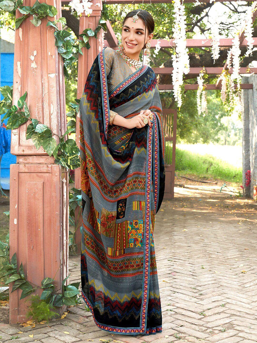 anouk ethnic motifs printed saree