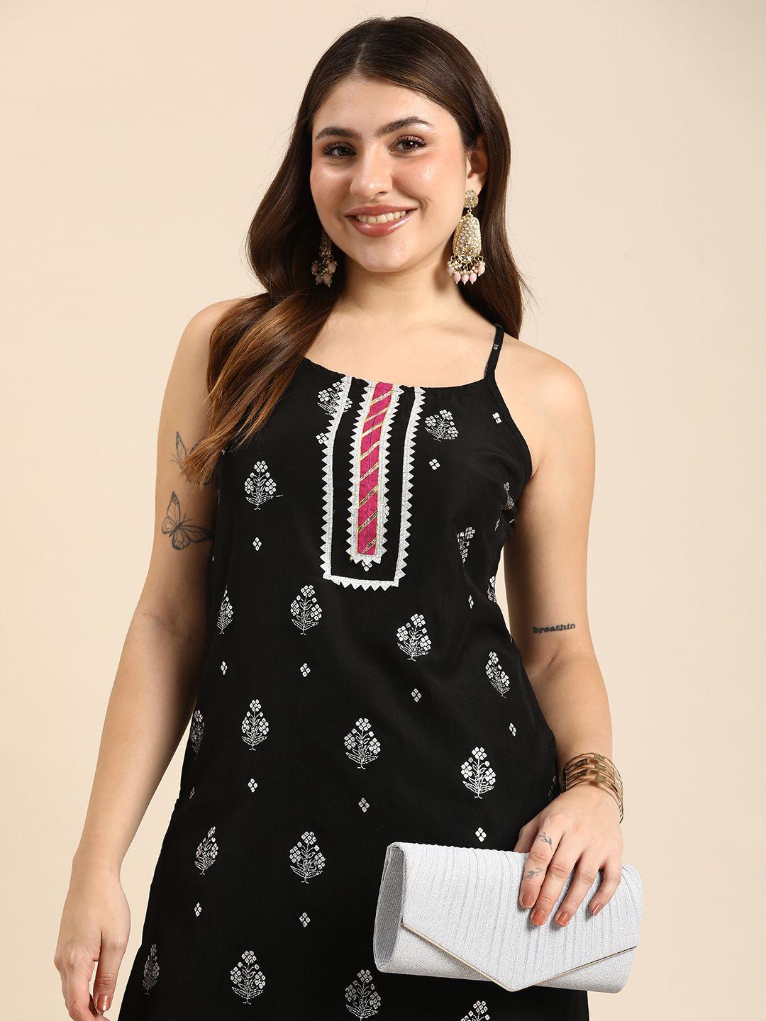 anouk ethnic motifs printed sleeveless kurta