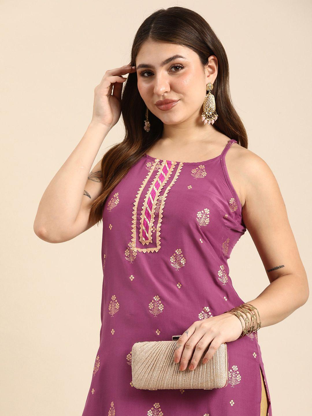 anouk ethnic motifs printed sleeveless kurta