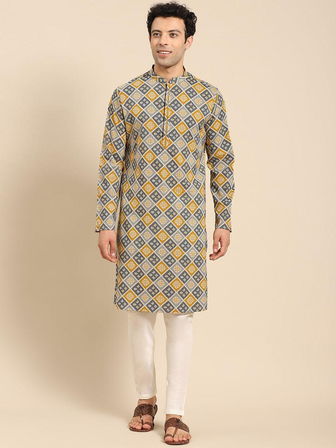 anouk ethnic motifs printed straight kurta with trousers