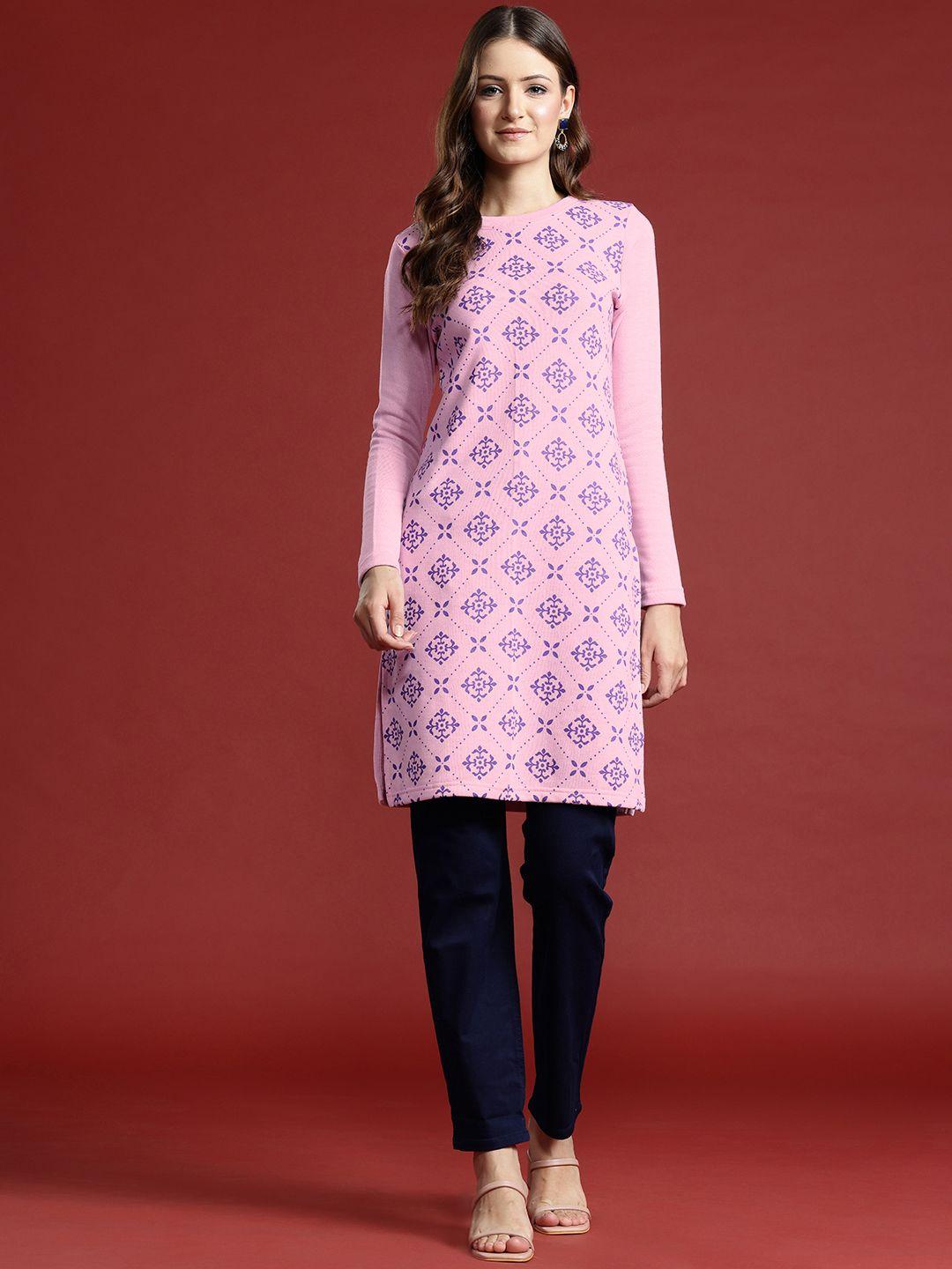 anouk ethnic motifs printed winter kurta