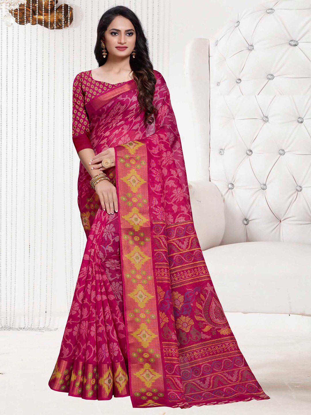 anouk ethnic motifs printed zari bagh saree