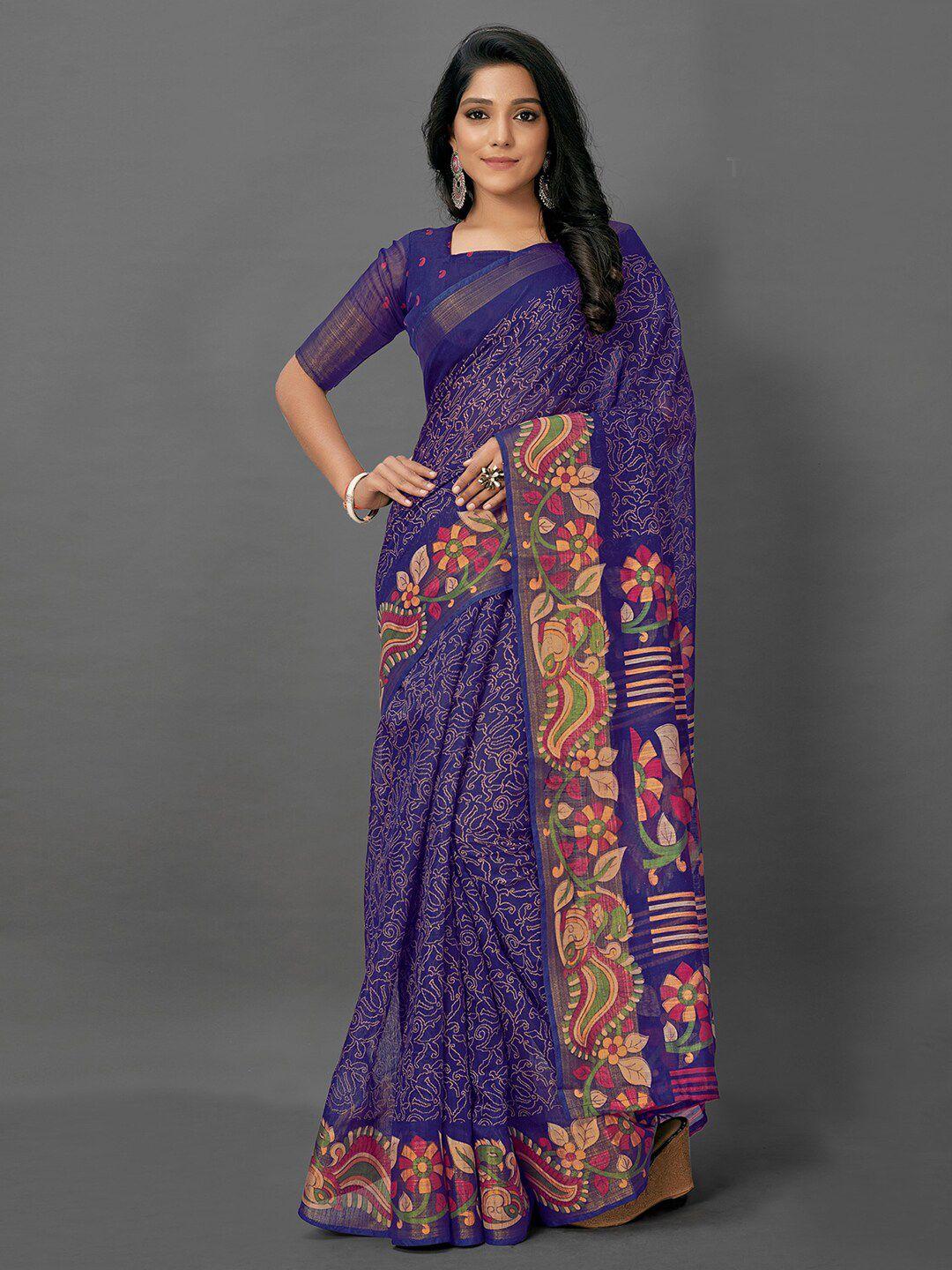 anouk ethnic motifs printed zari bagh saree