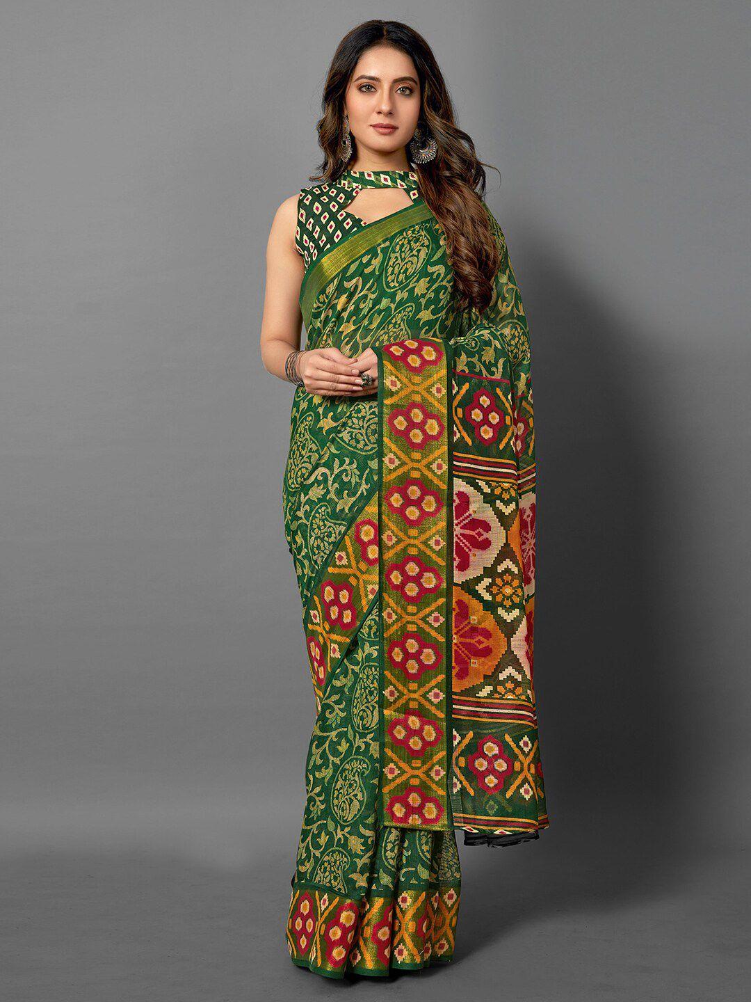 anouk ethnic motifs printed zari detail sungudi saree