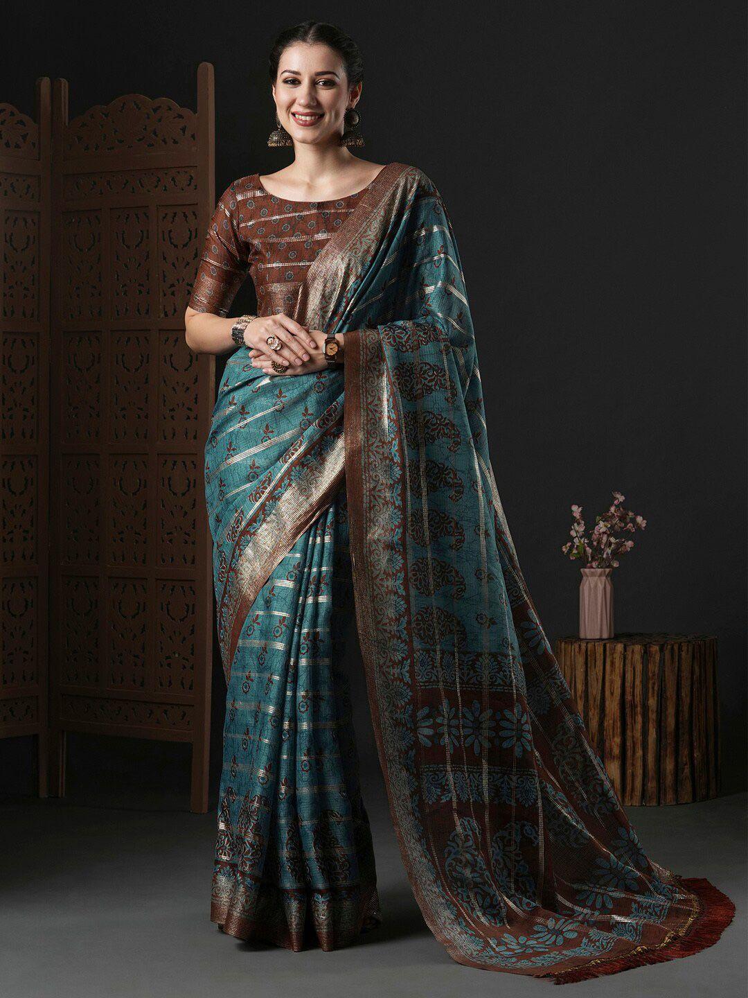 anouk ethnic motifs printed zari kota saree