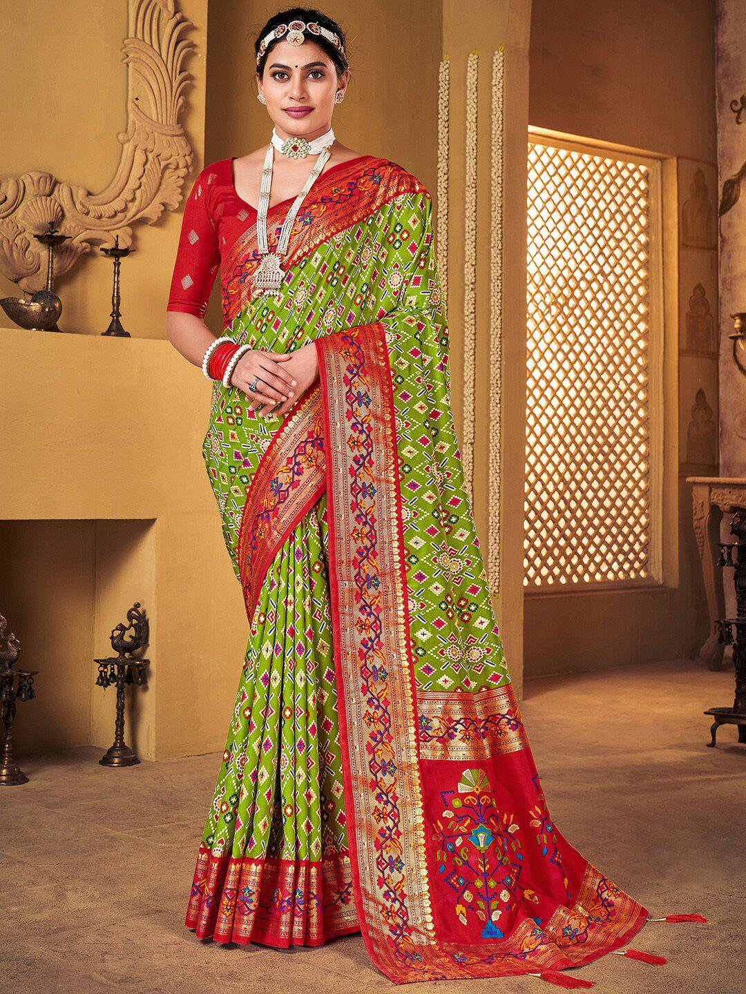 anouk ethnic motifs printed zari patola saree