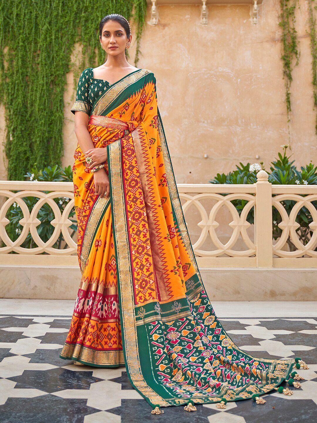 anouk ethnic motifs printed zari pochampally saree