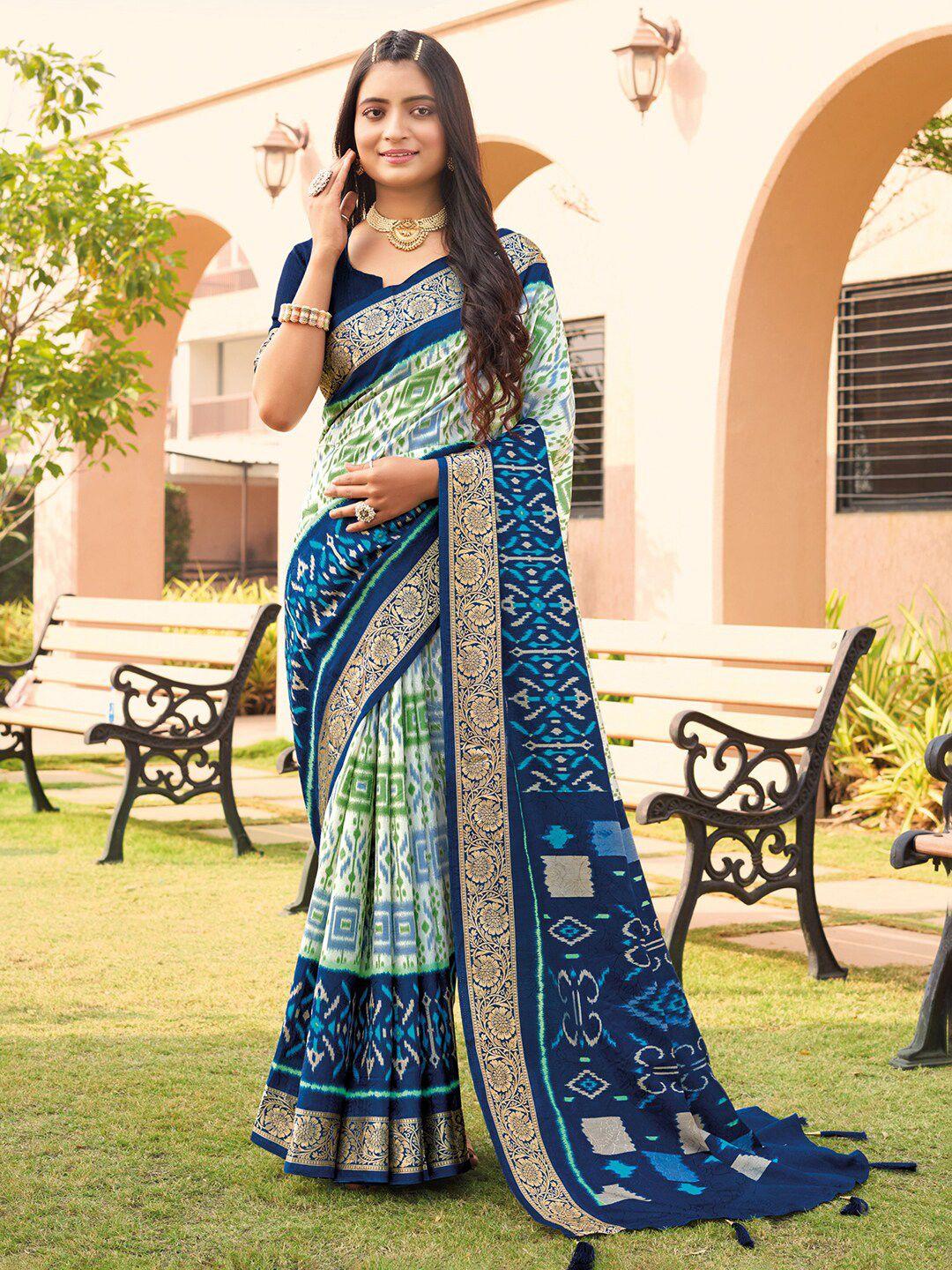 anouk ethnic motifs printed zari pochampally saree