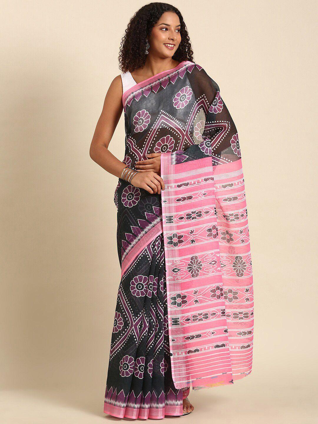 anouk ethnic motifs printed zari saree