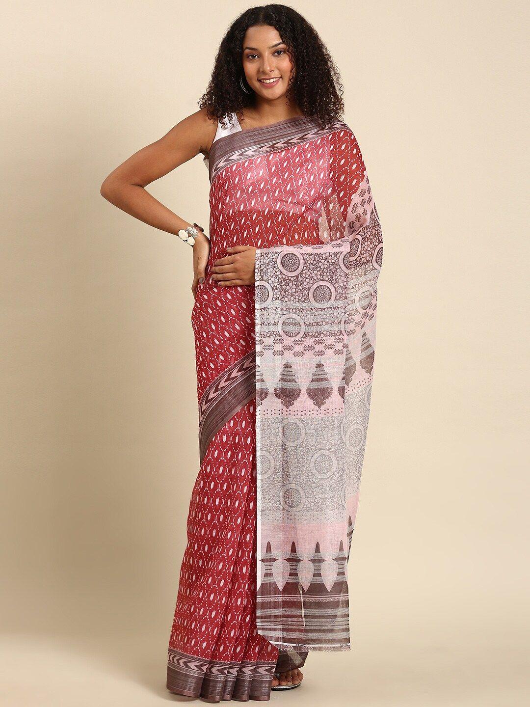 anouk ethnic motifs printed zari saree