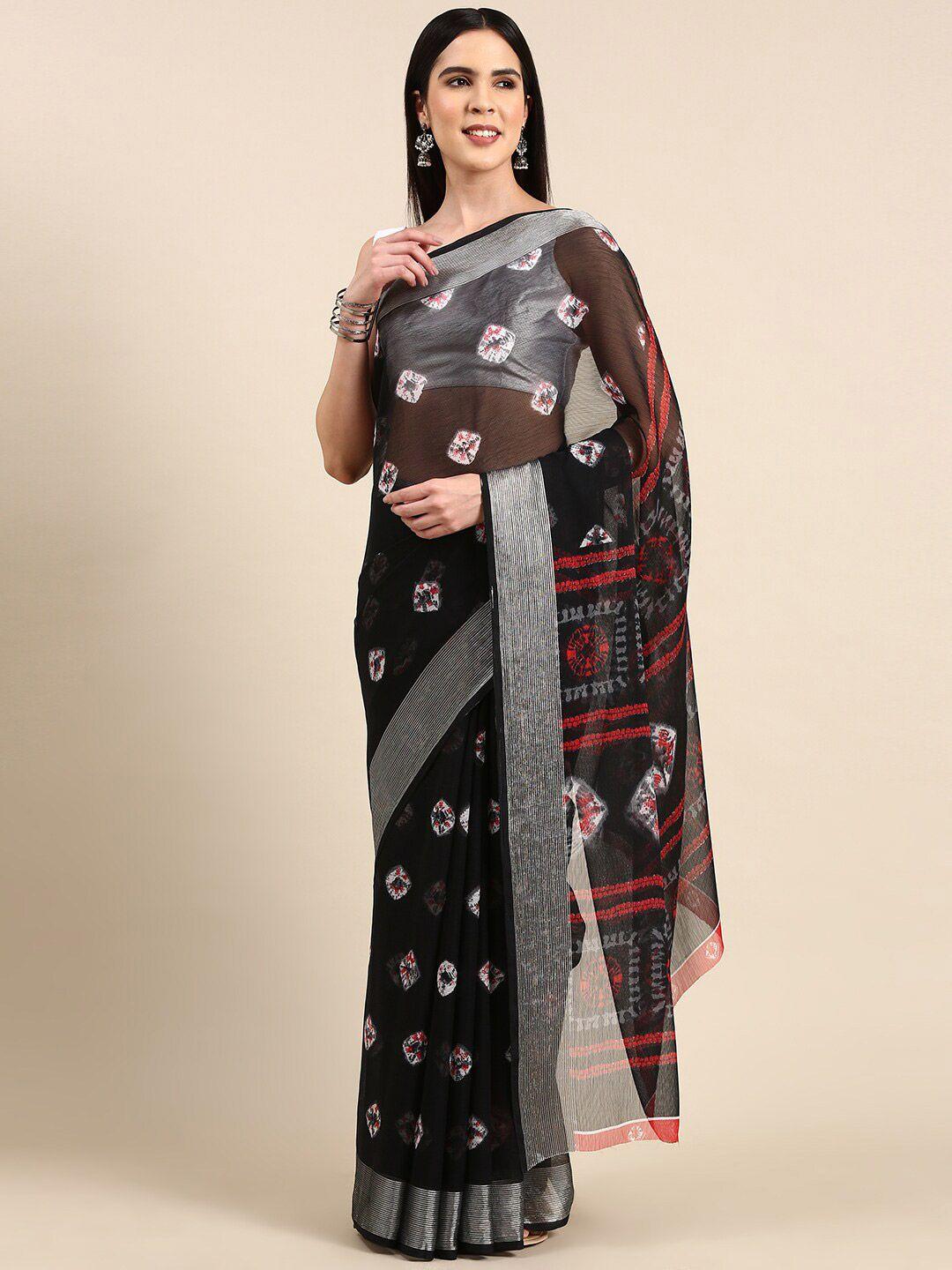 anouk ethnic motifs pure chiffon zari saree