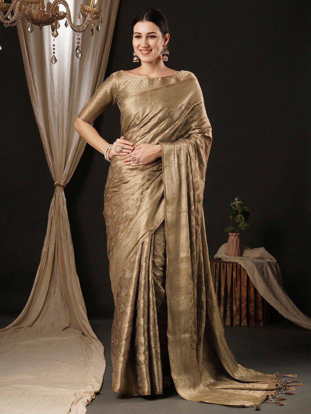 anouk ethnic motifs satin banarasi saree