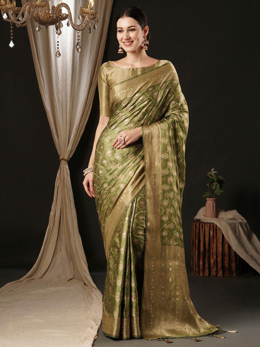 anouk ethnic motifs satin banarasi saree