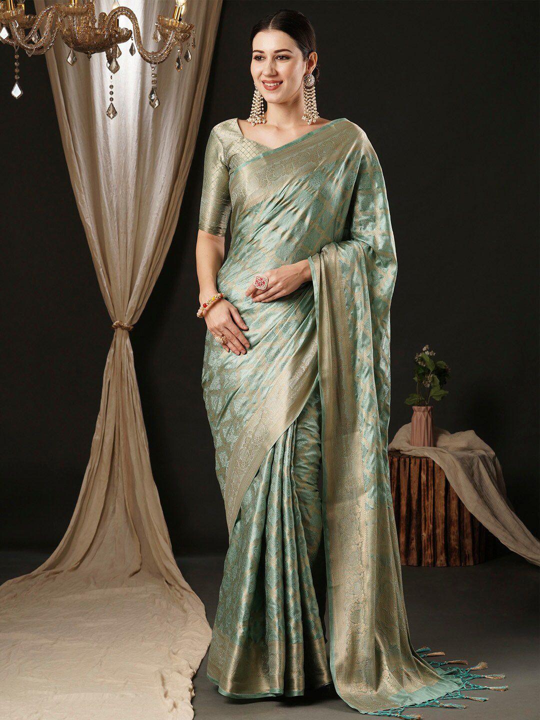 anouk ethnic motifs satin handloom banarasi saree