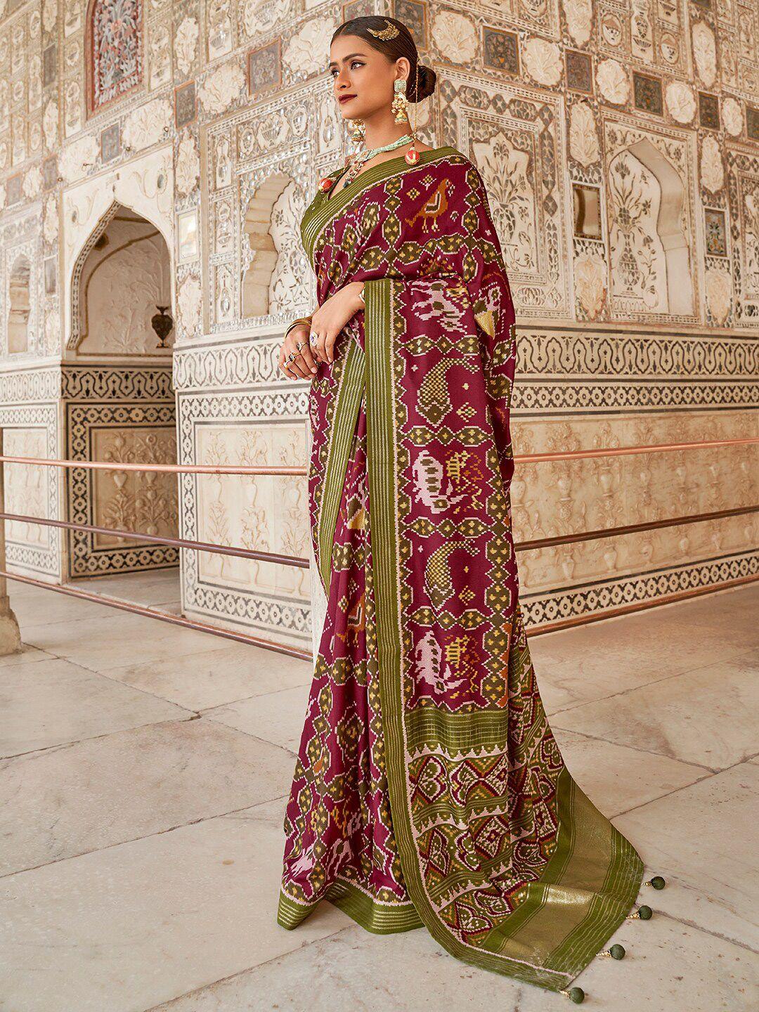 anouk ethnic motifs silk blend patola saree