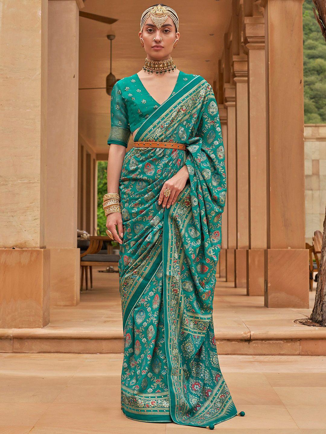 anouk ethnic motifs woven design brasso banarasi saree