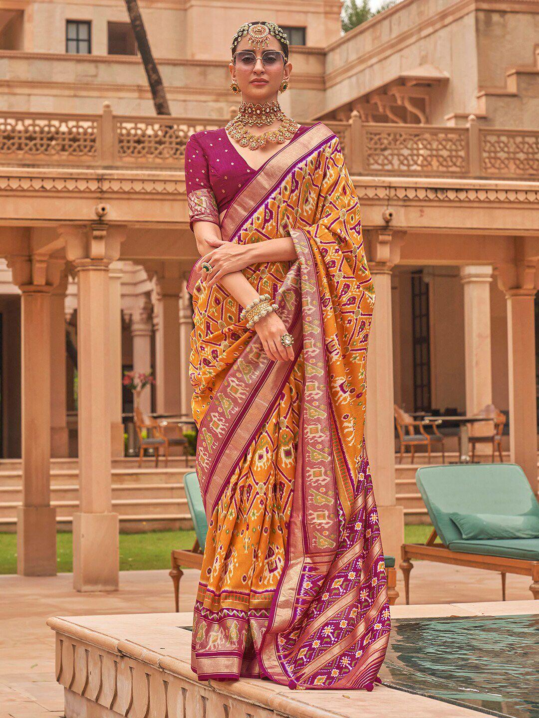 anouk ethnic motifs woven design patola saree