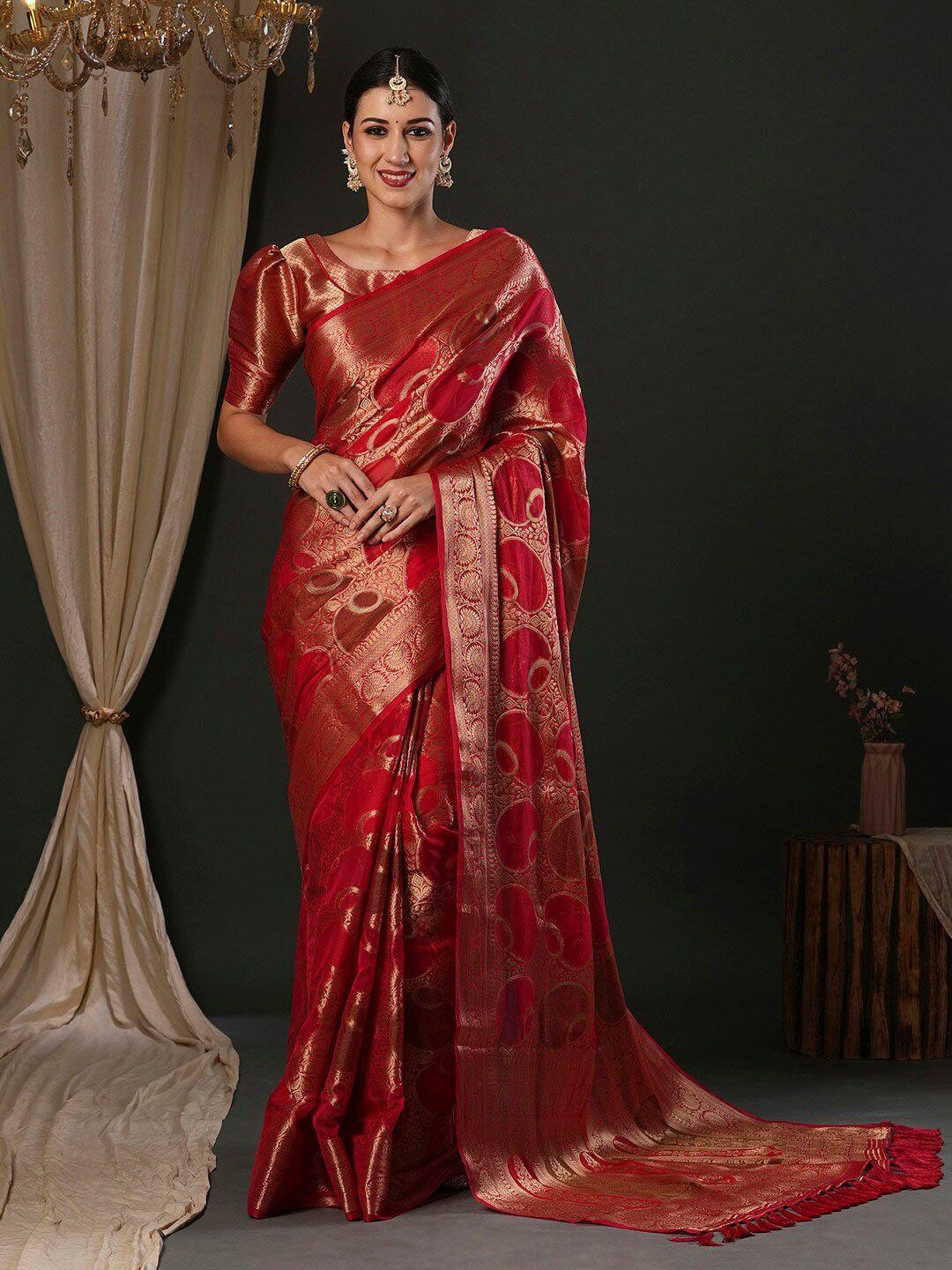 anouk ethnic motifs woven design pure georgette saree