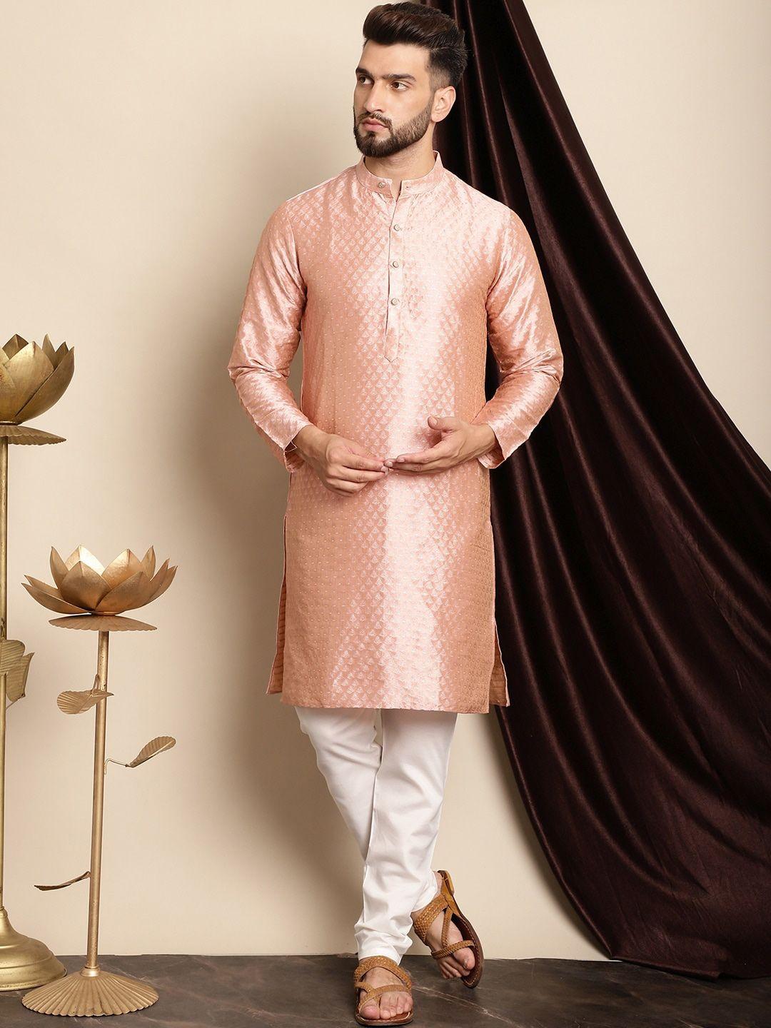 anouk ethnic motifs woven design regular kurta with churidar