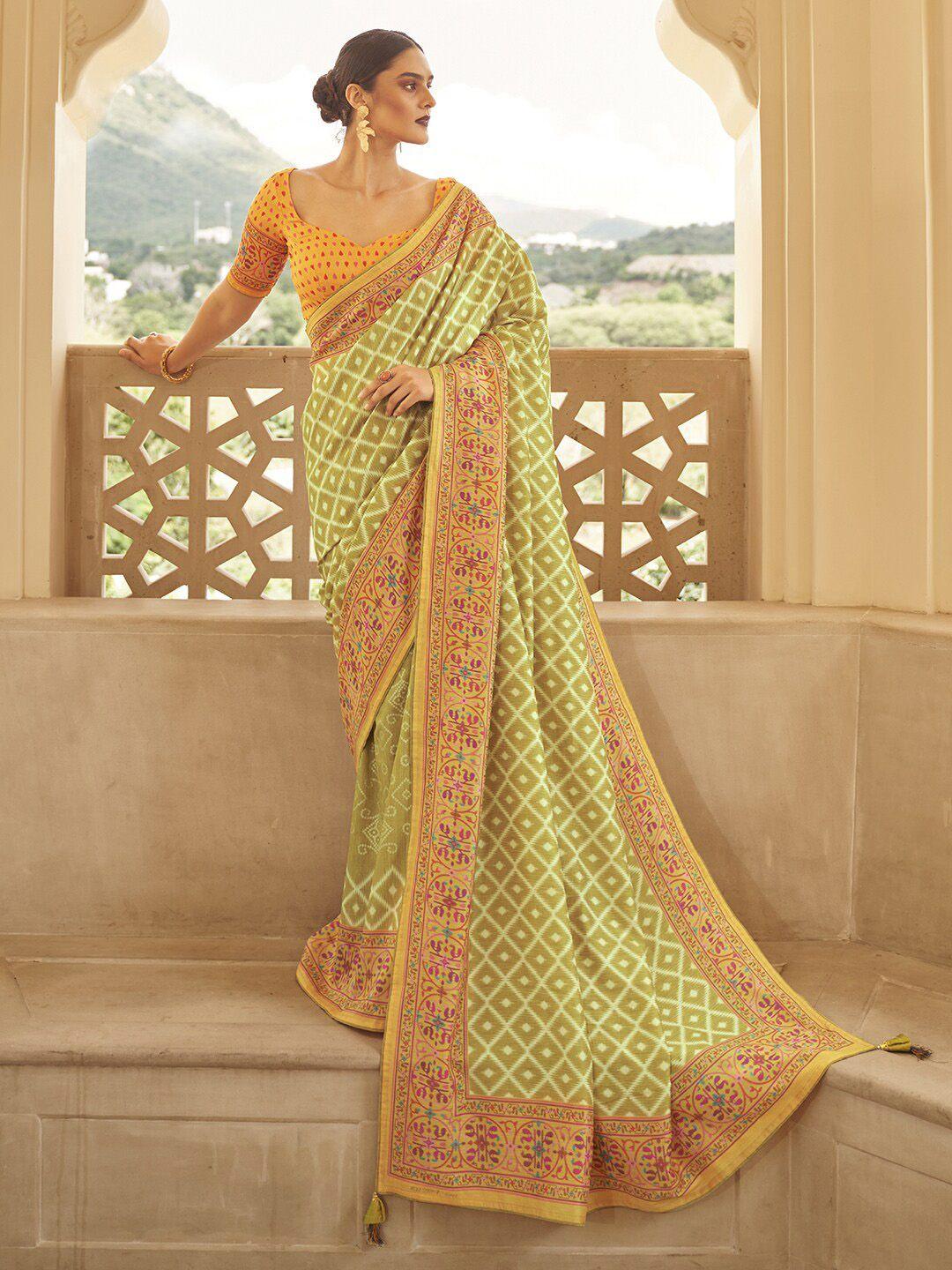 anouk ethnic motifs woven design silk blend bagru saree