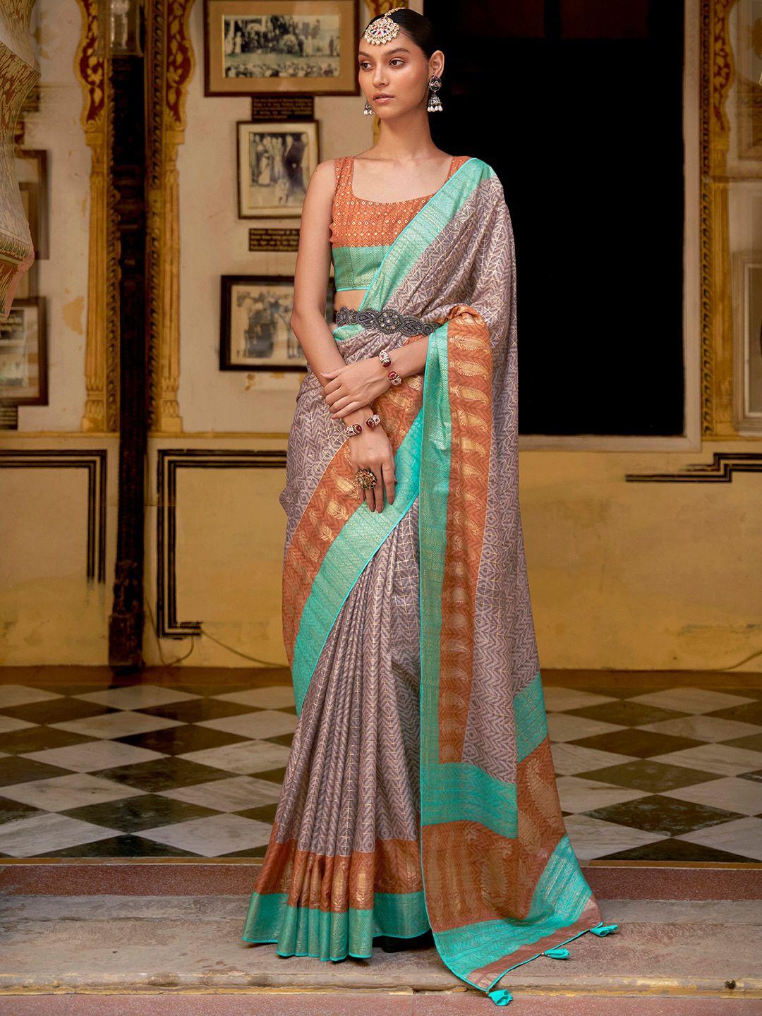 anouk ethnic motifs woven design zari bagru saree