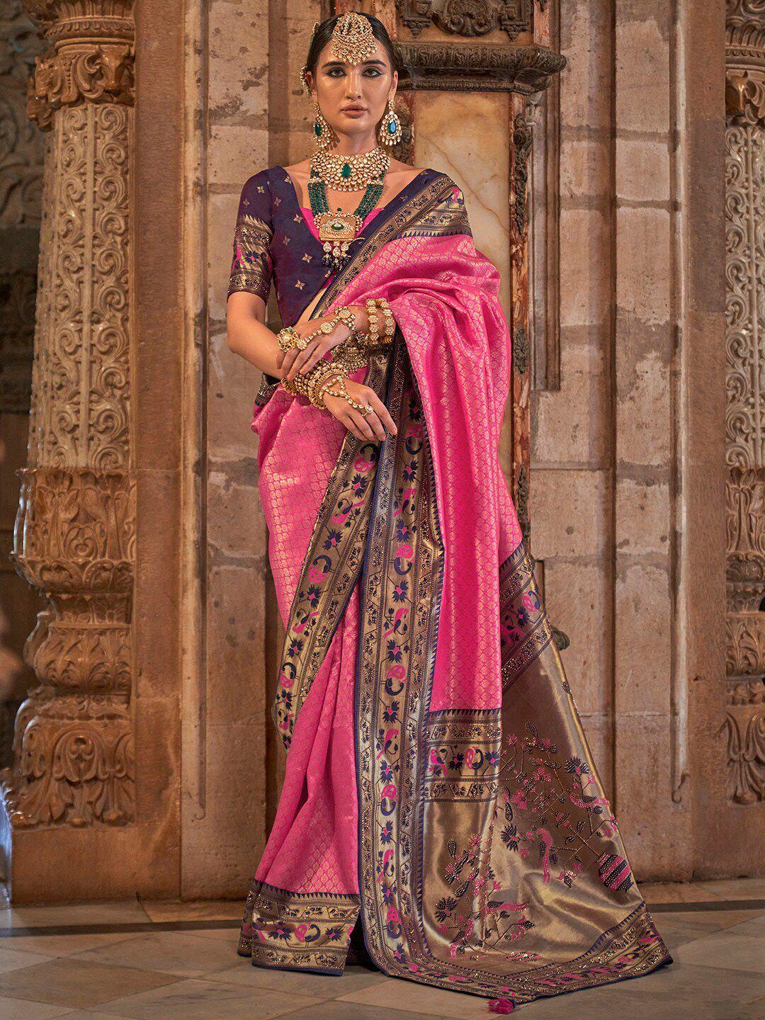 anouk ethnic motifs woven design zari detailed banarasi saree