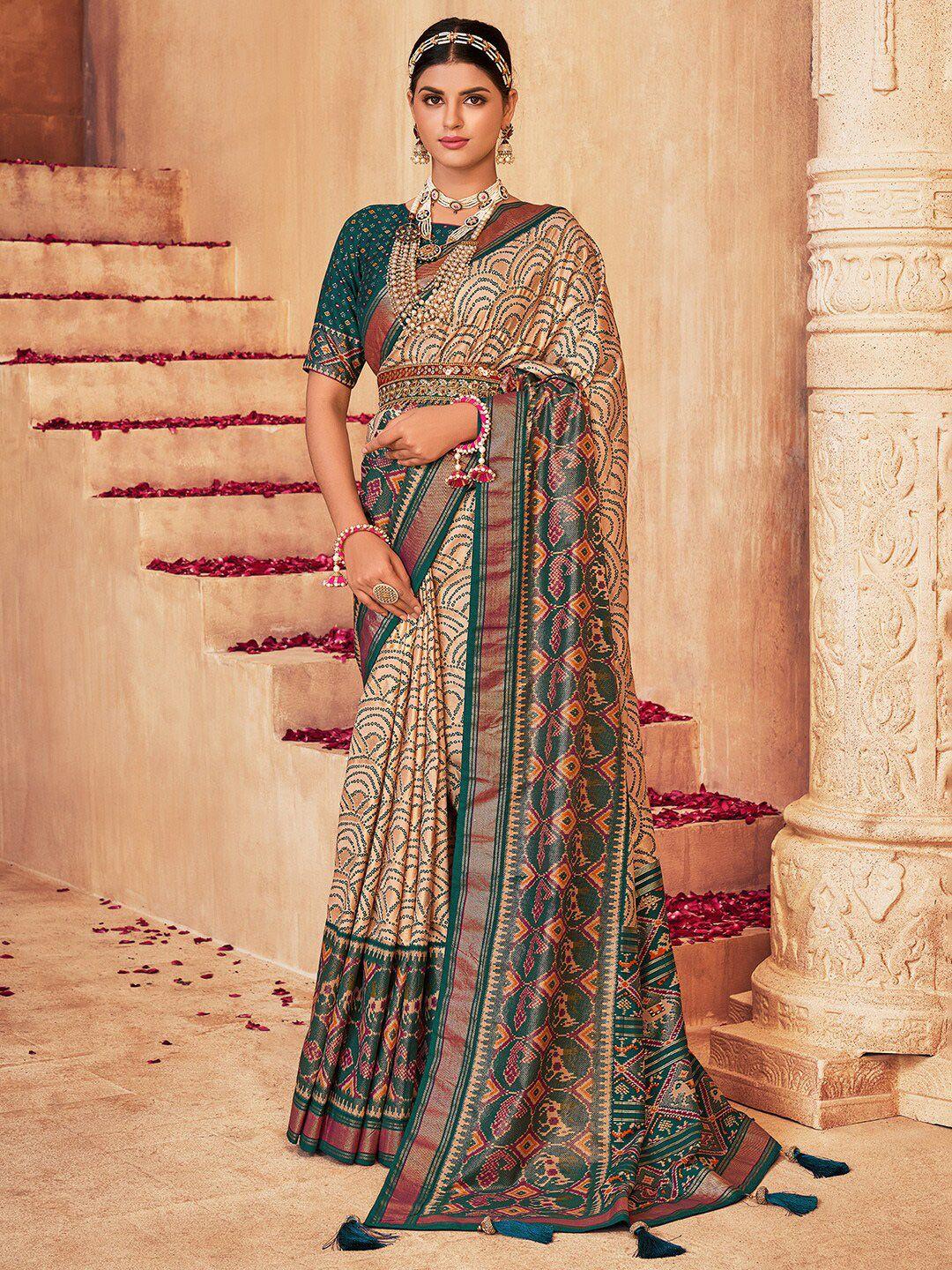 anouk ethnic motifs woven design zari ikat saree