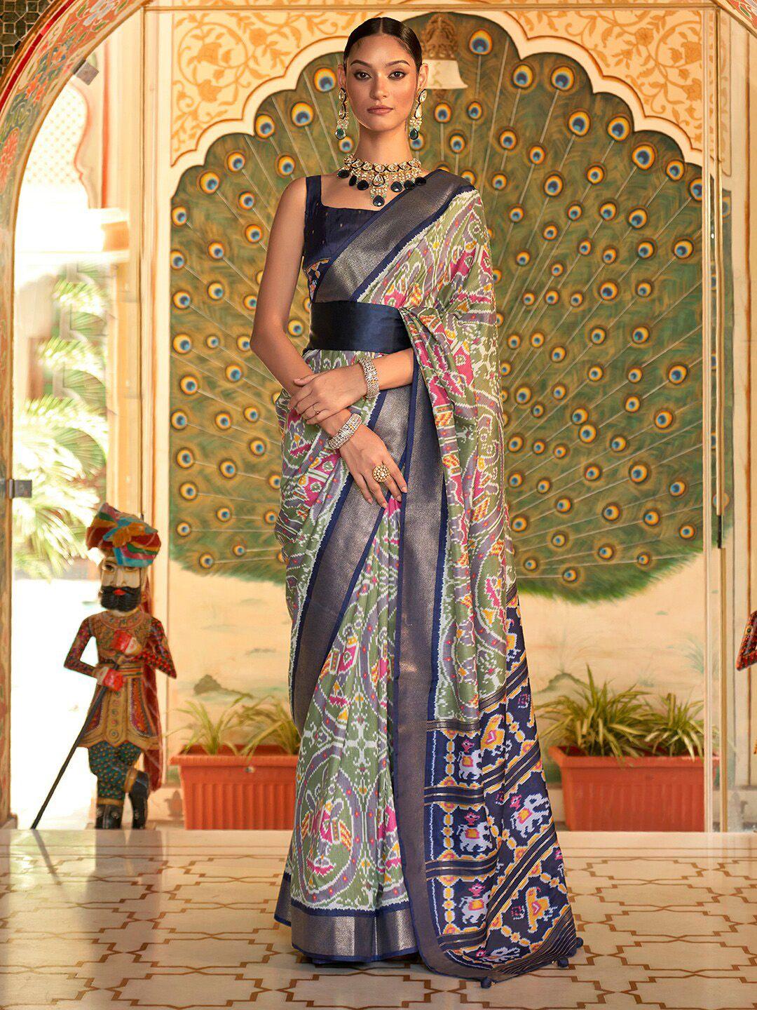 anouk ethnic motifs woven design zari patola saree