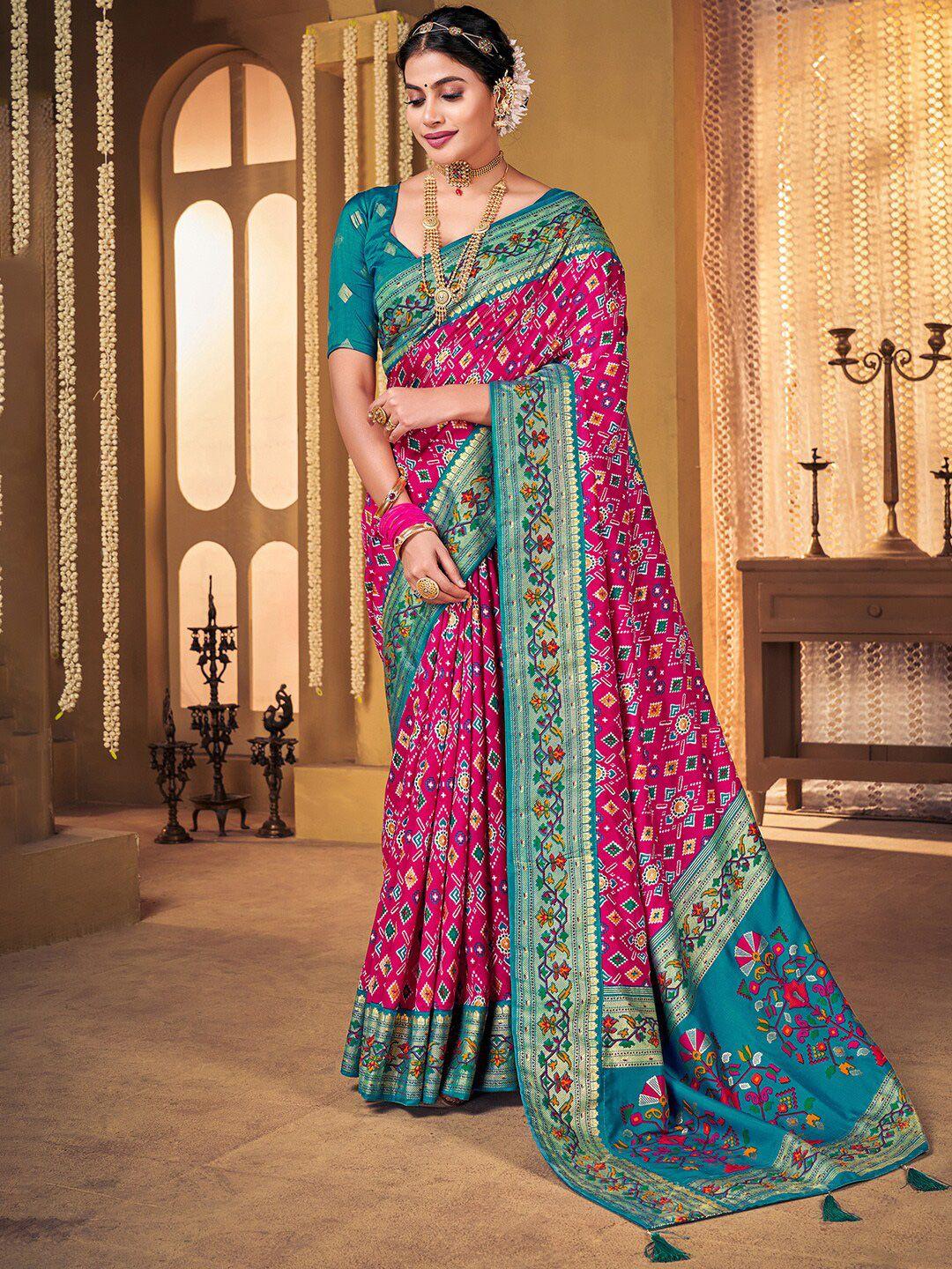 anouk ethnic motifs woven design zari patola saree