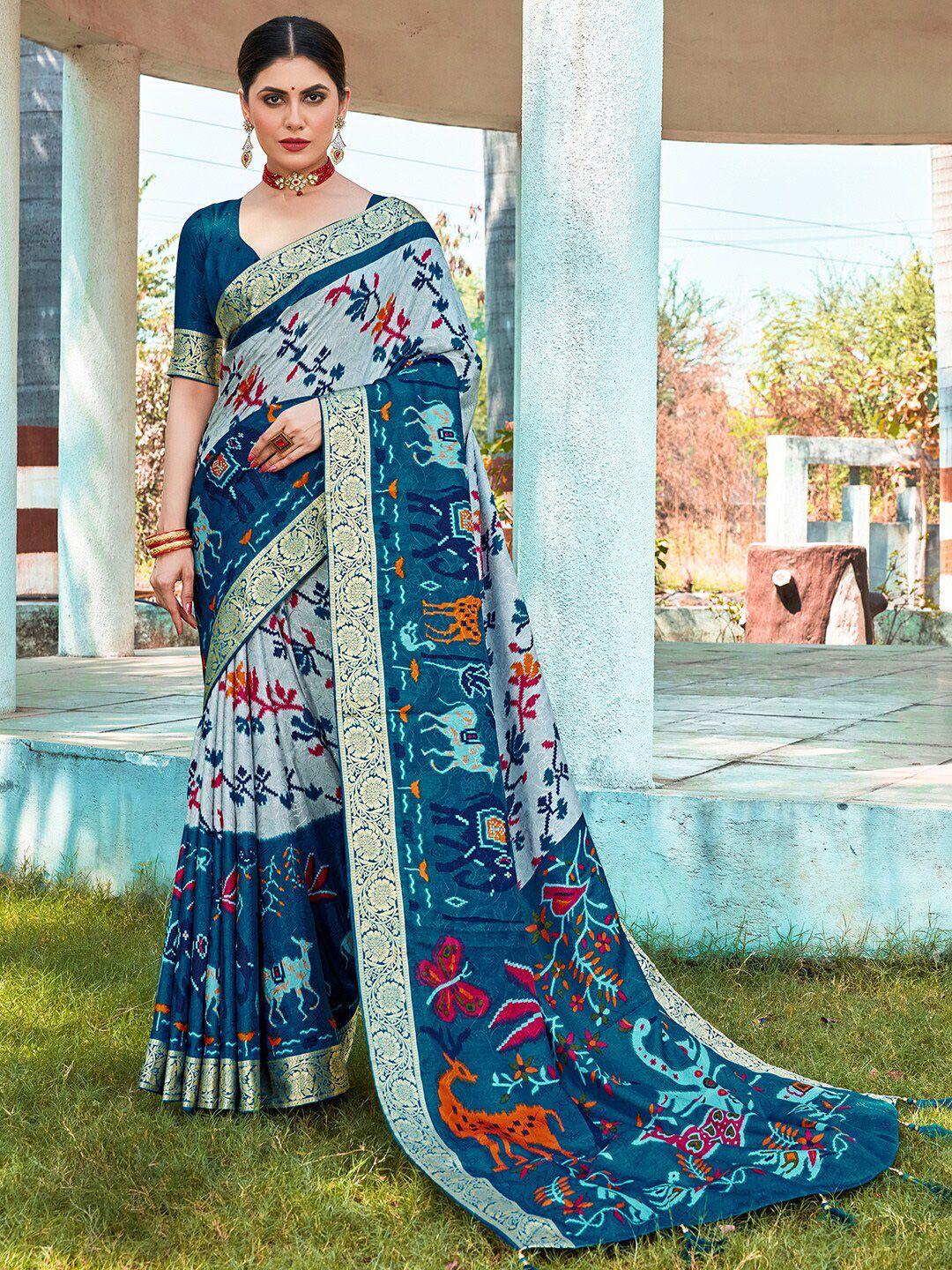 anouk ethnic motifs woven design zari pochampally saree